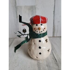 Hallmark sideways hat cap snowman he like‎ candle holder Xmas figure